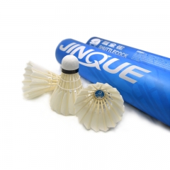 Best Quality Goose Feather with Cock Head Blue JINQUE Shuttlecock for training and competition